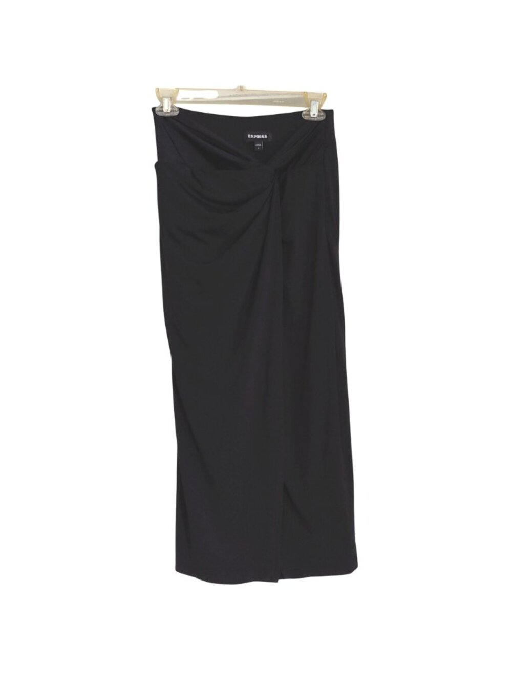 Express Black Faux Wrap Maxi Skirt Contour Sculpt Shapewear Bodycon Goth S - Picture 2 of 8